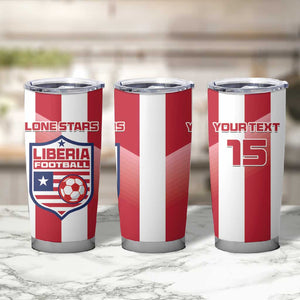 Custom Liberia Football Tumbler Cup The Lone Stars Sporty Style