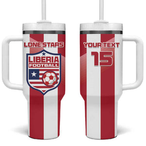 Custom Liberia Football Tumbler With Handle The Lone Stars Sporty Style