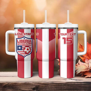 Custom Liberia Football Tumbler With Handle The Lone Stars Sporty Style