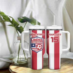 Custom Liberia Football Tumbler With Handle The Lone Stars Sporty Style