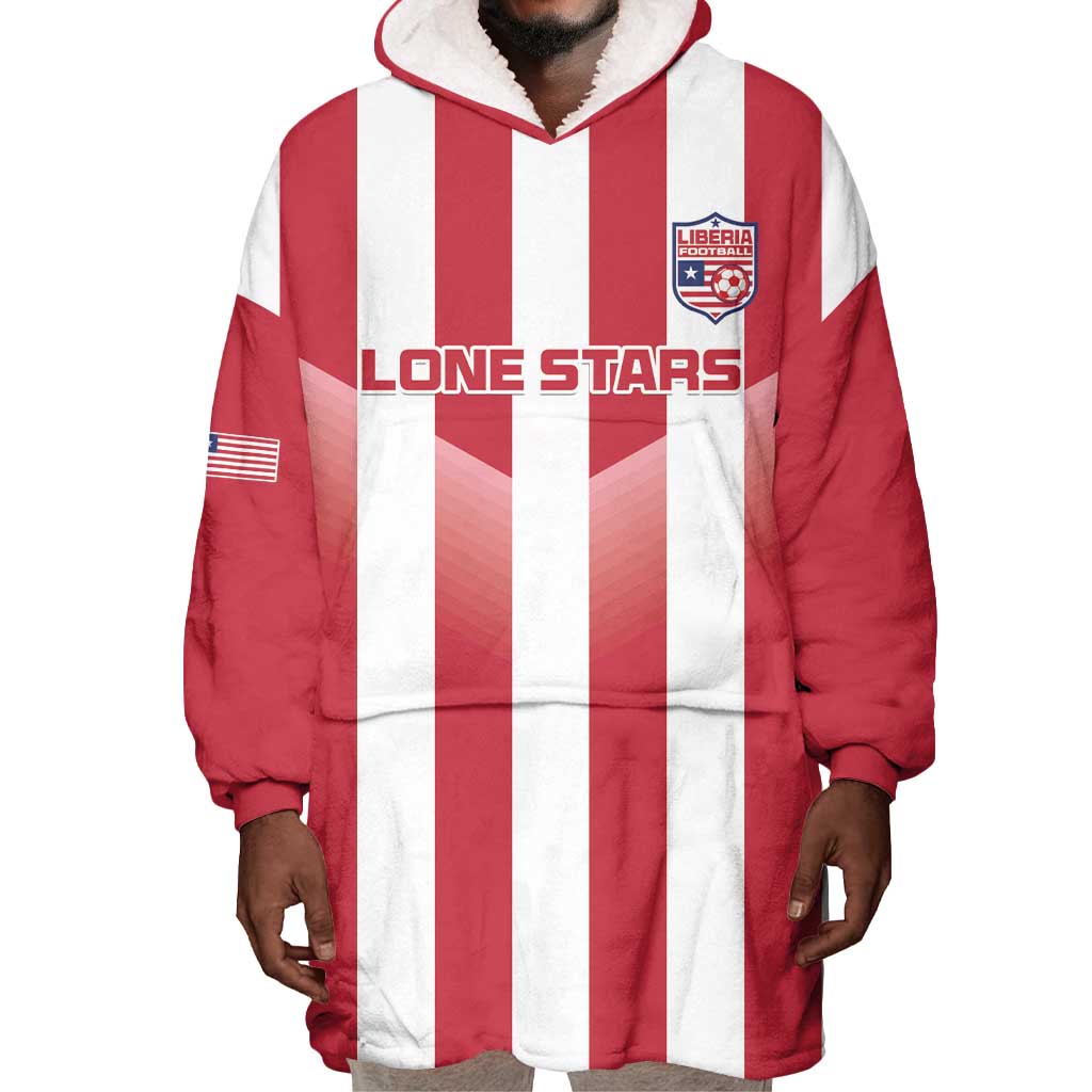 Custom Liberia Football Wearable Blanket Hoodie The Lone Stars Sporty Style