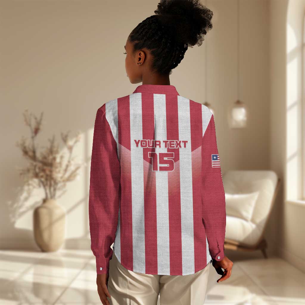 Custom Liberia Football Women Casual Shirt The Lone Stars Sporty Style LT15