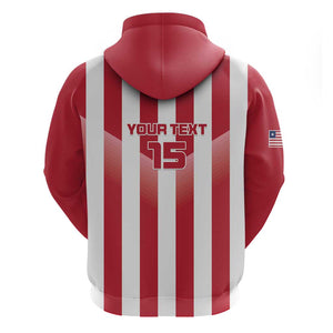 Custom Liberia Football Zip Hoodie The Lone Stars Sporty Style