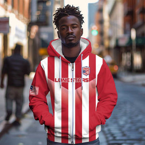 Custom Liberia Football Zip Hoodie The Lone Stars Sporty Style