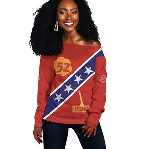 52 USMC Legacy Off Shoulder Sweater Proud Montford Point Marines - African Pride