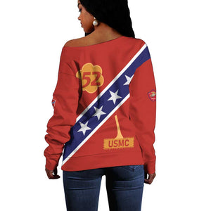 52 USMC Legacy Off Shoulder Sweater Proud Montford Point Marines - African Pride