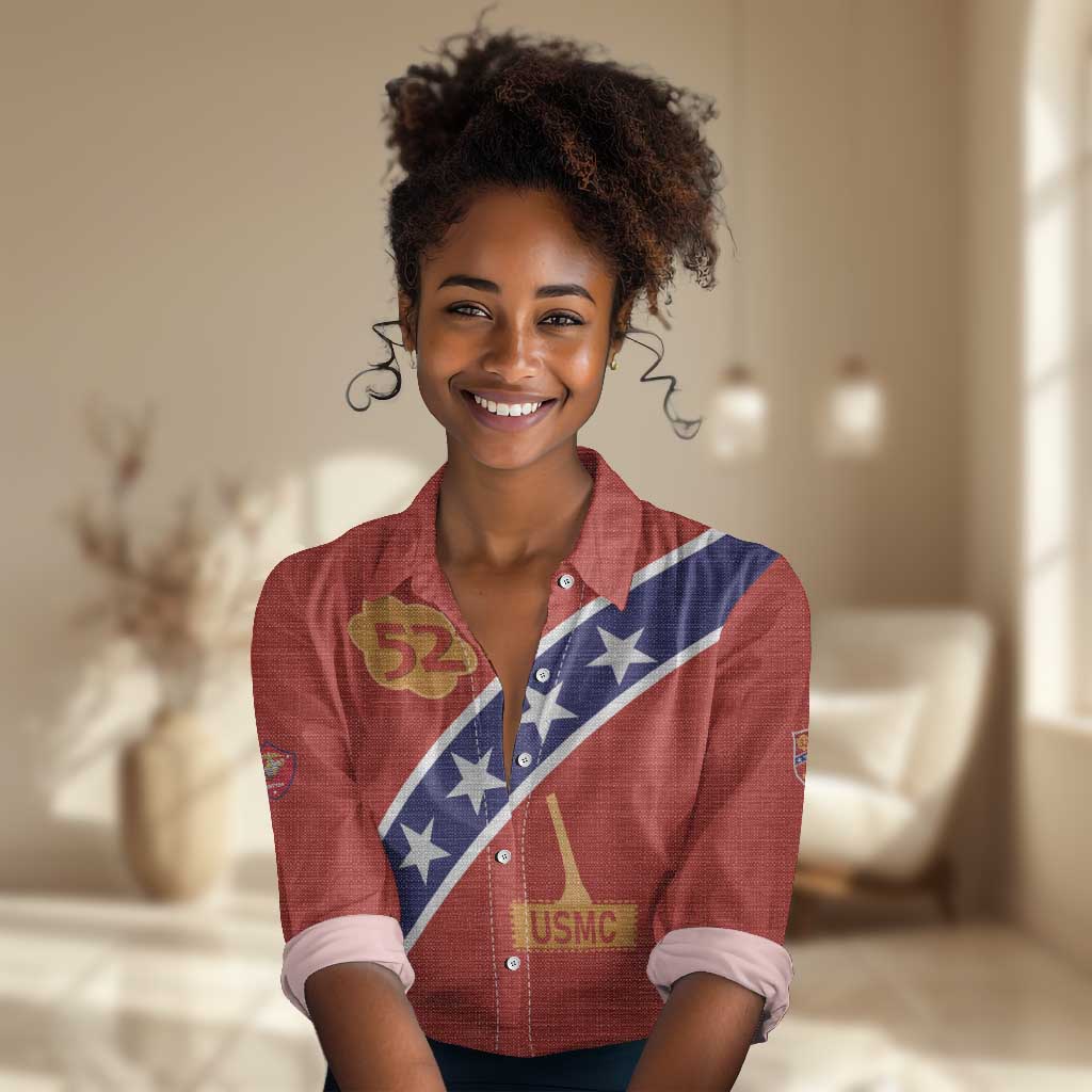 52 USMC Legacy Women Casual Shirt Proud Montford Point Marines - African Pride