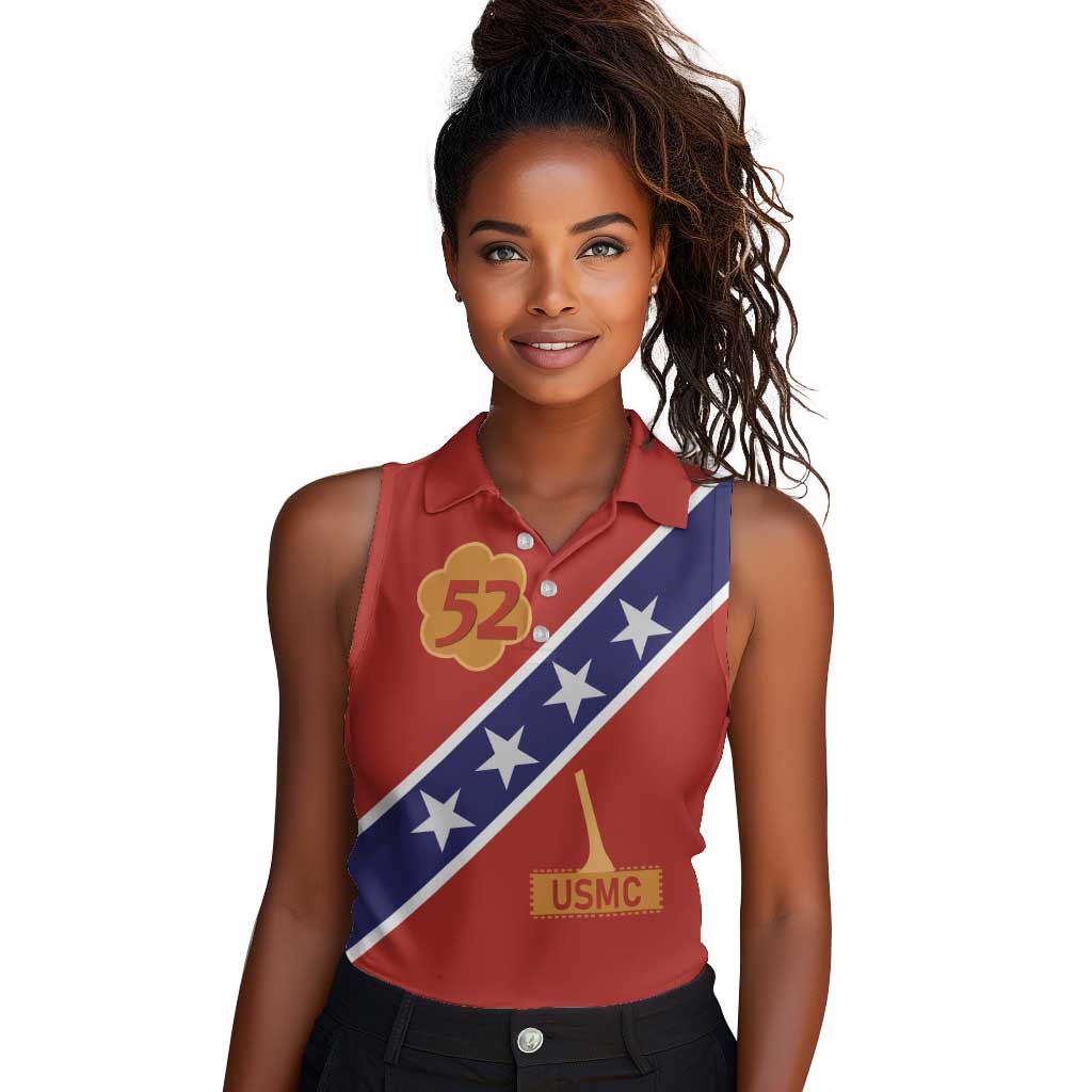 52 USMC Legacy Women Sleeveless Polo Shirt Proud Montford Point Marines - African Pride