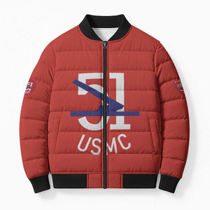 Montford Point Marines Bomber Puffer Jacket 51 USMC Tribute