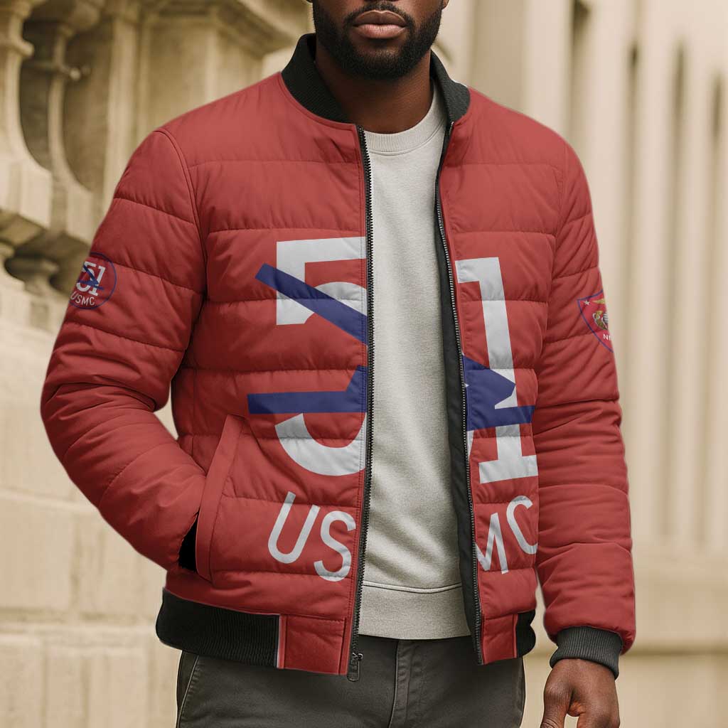 Montford Point Marines Bomber Puffer Jacket 51 USMC Tribute