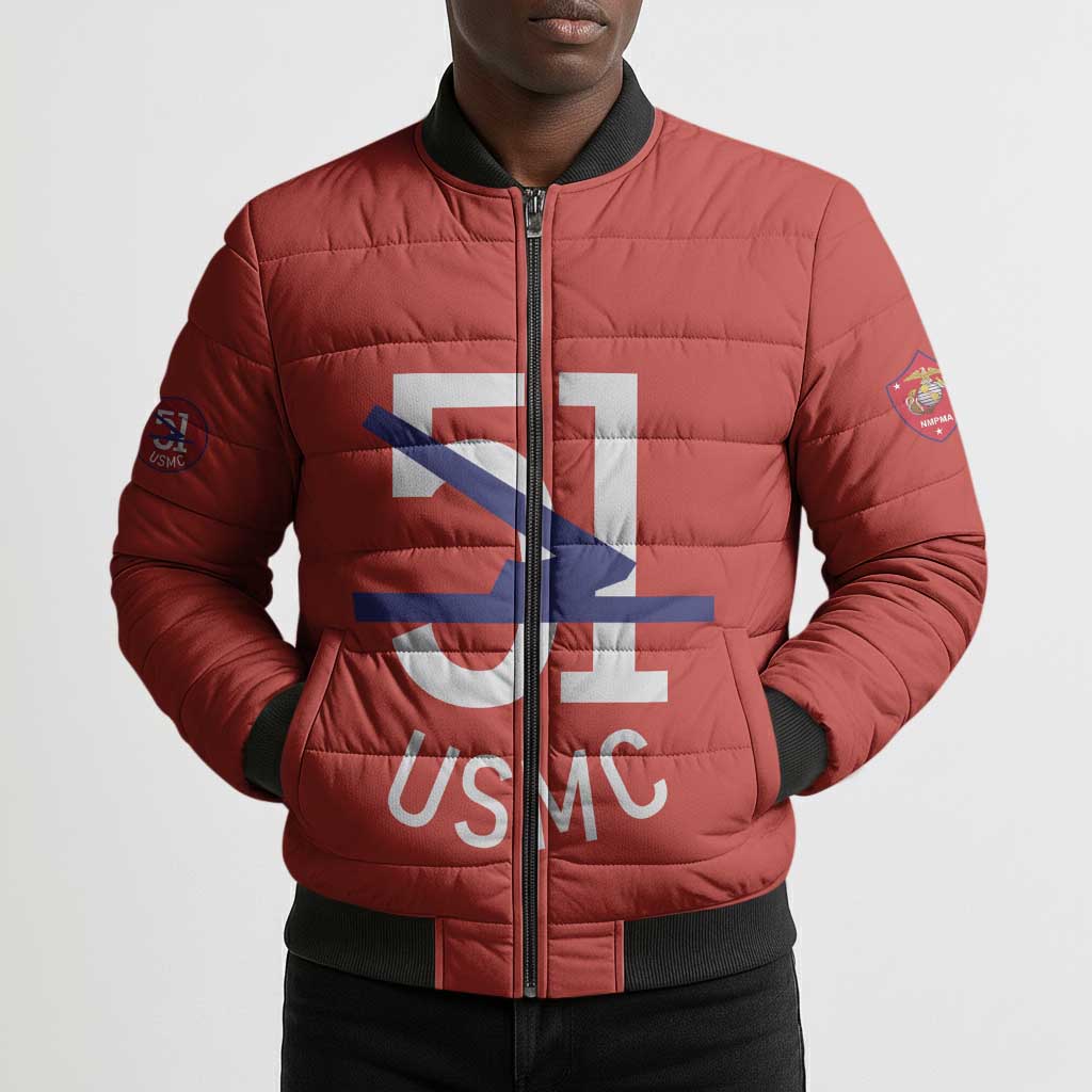 Montford Point Marines Bomber Puffer Jacket 51 USMC Tribute