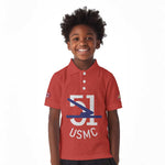 51 USMC Legacy Kid Polo Shirt Proud Montford Point Marines - African Pride