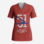51 USMC Legacy Scrub Top Proud Montford Point Marines - African Pride