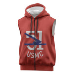 51 USMC Legacy Sleeveless Zip Hoodie Proud Montford Point Marines - African Pride