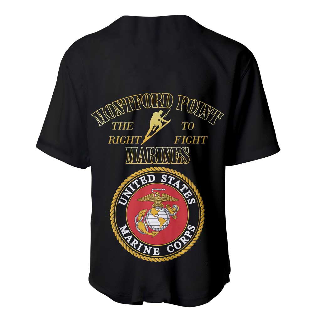 Montford Point Marines Baseball Jersey African American Heroes Black - African Pride