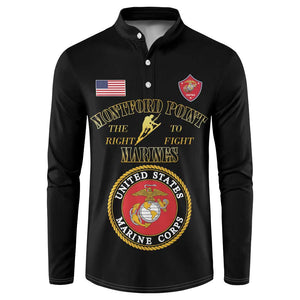 African American Marine Corps Legacy Button Sweatshirt Montford Point Heritage Black