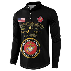 African American Marine Corps Legacy Button Sweatshirt Montford Point Heritage Black