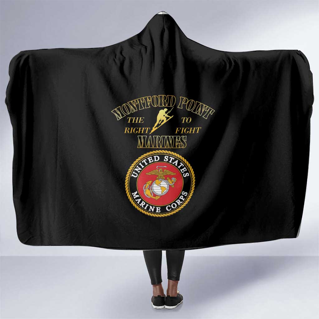 Montford Point Marines Hooded Blanket African American Heroes Black - African Pride
