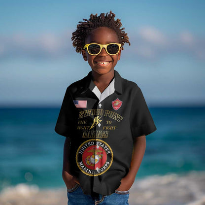 Montford Point Marines Kid Hawaiian Shirt African American Heroes Black - African Pride