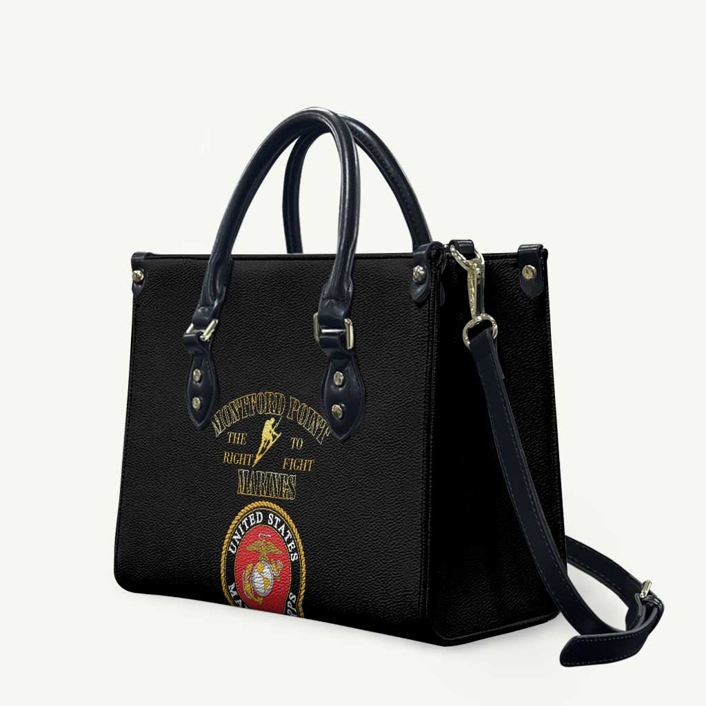 African American Marine Corps Legacy Leather Bag Montford Point Heritage Black