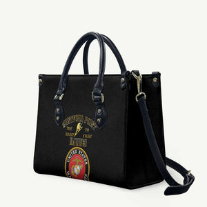 African American Marine Corps Legacy Leather Bag Montford Point Heritage Black