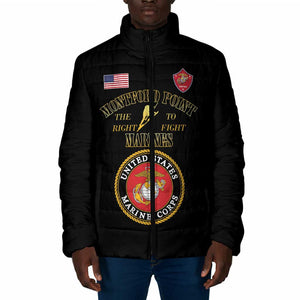 African American Marine Corps Legacy Padded Jacket Montford Point Heritage Black