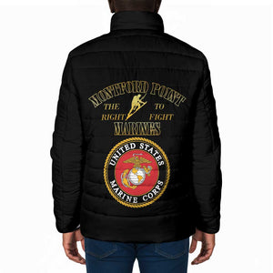 African American Marine Corps Legacy Padded Jacket Montford Point Heritage Black