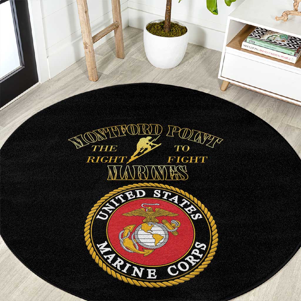 Montford Point Marines Round Carpet African American Heroes Black - African Pride