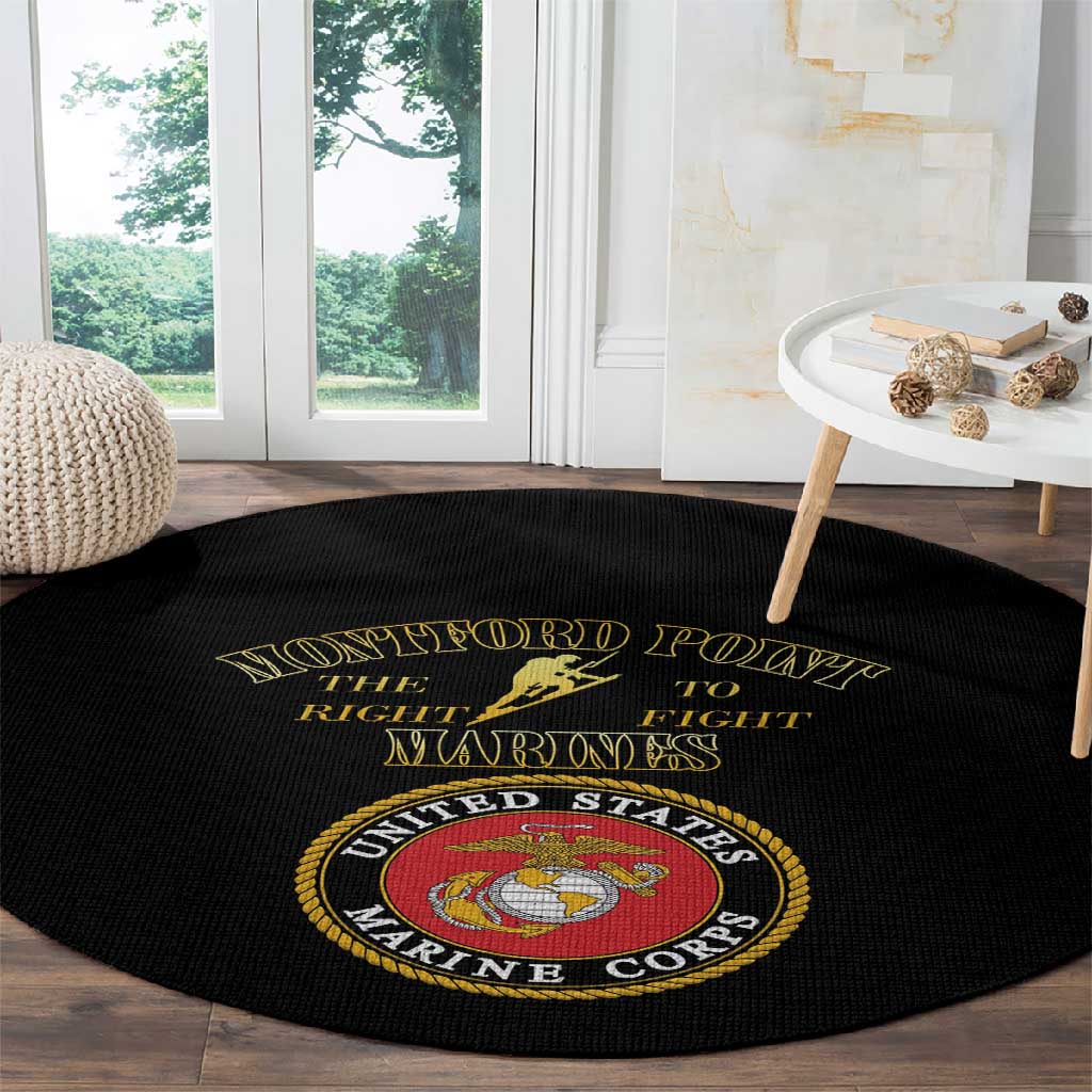 Montford Point Marines Round Carpet African American Heroes Black - African Pride
