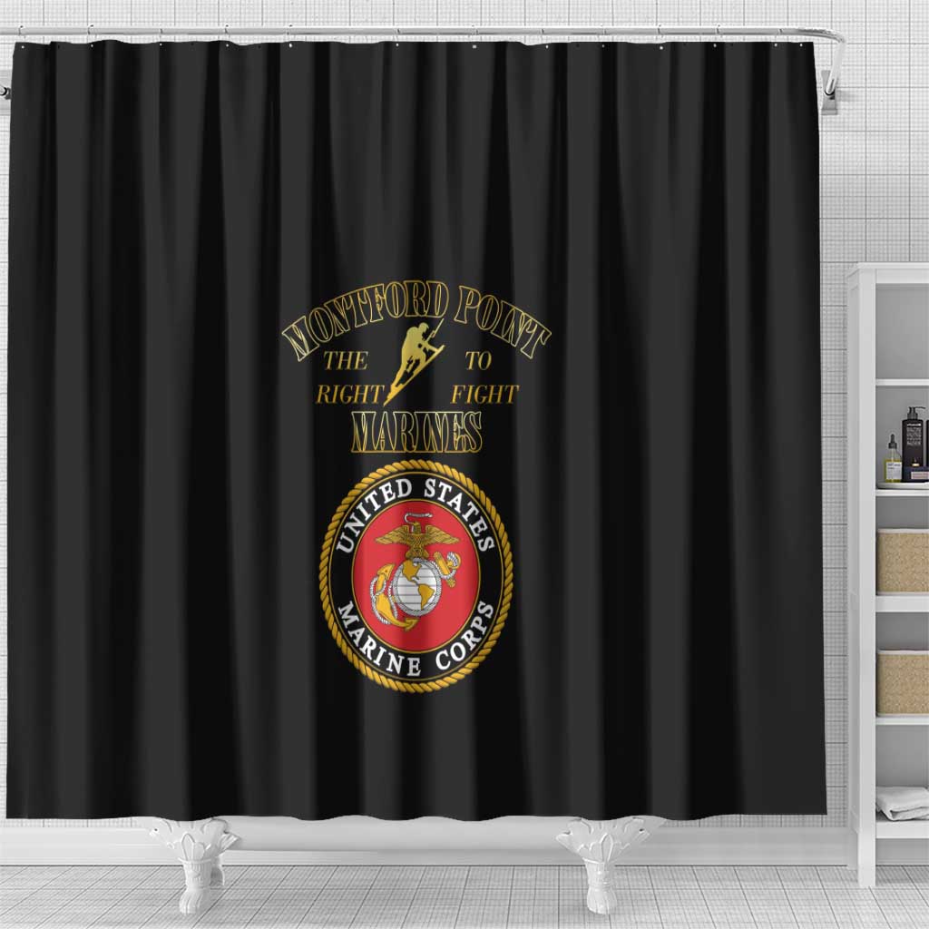 Montford Point Marines Shower Curtain African American Heroes Black - African Pride