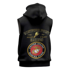 Montford Point Marines Sleeveless Zip Hoodie African American Heroes Black - African Pride