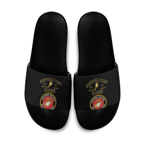 African American Marine Corps Legacy Slide Sandals Montford Point Heritage Black