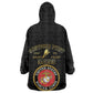 Montford Point Marines Wearable Blanket Hoodie African American Heroes Black - African Pride
