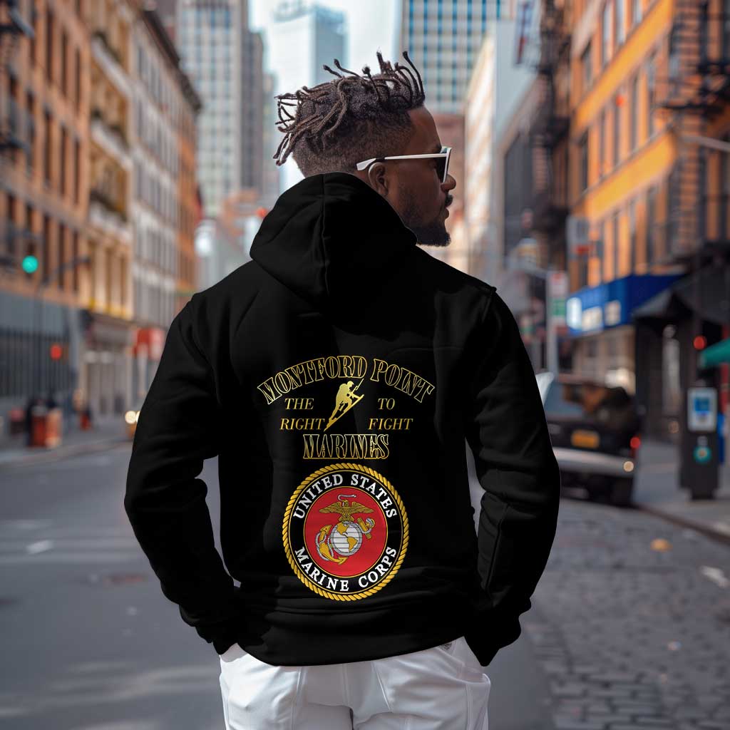 Montford Point Marines Zip Hoodie African American Heroes Black - African Pride