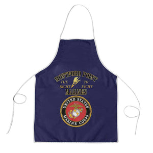 African American Marine Corps Legacy Apron Montford Point Heritage Navy Blue