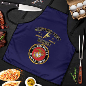 African American Marine Corps Legacy Apron Montford Point Heritage Navy Blue