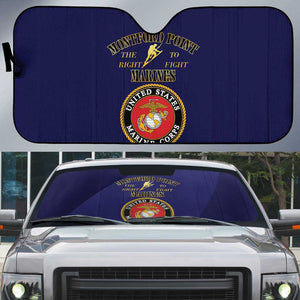 African American Marine Corps Legacy Auto Sun Shade Montford Point Heritage Navy Blue