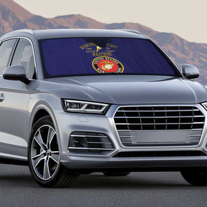 African American Marine Corps Legacy Auto Sun Shade Montford Point Heritage Navy Blue