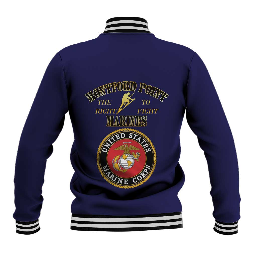 Montford Point Marines Baseball Jacket African American Heroes Navy Blue - African Pride