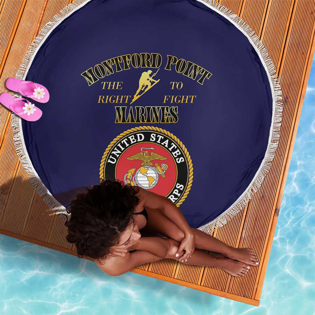 Montford Point Marines Beach Blanket African American Heroes Navy Blue - African Pride