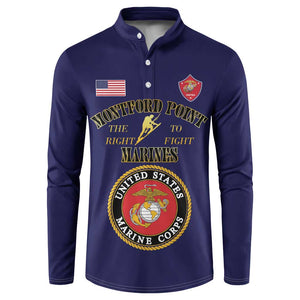 African American Marine Corps Legacy Button Sweatshirt Montford Point Heritage Navy Blue