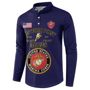 African American Marine Corps Legacy Button Sweatshirt Montford Point Heritage Navy Blue