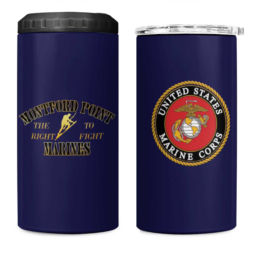 Montford Point Marines 4 in 1 Can Cooler Tumbler African American Heroes Navy Blue - African Pride