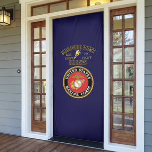 African American Marine Corps Legacy Door Cover Montford Point Heritage Navy Blue
