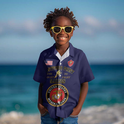 Montford Point Marines Kid Hawaiian Shirt African American Heroes Navy Blue - African Pride