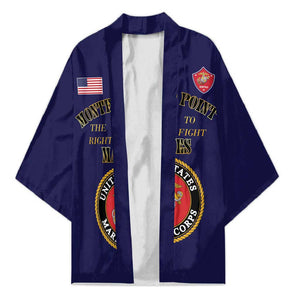 African American Marine Corps Legacy Kimono Montford Point Heritage Navy Blue