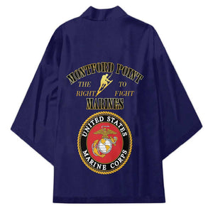 African American Marine Corps Legacy Kimono Montford Point Heritage Navy Blue