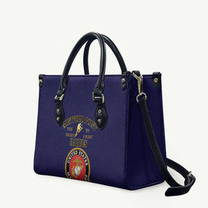 African American Marine Corps Legacy Leather Bag Montford Point Heritage Navy Blue