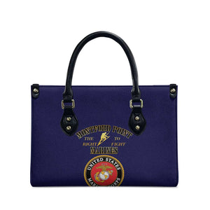 African American Marine Corps Legacy Leather Bag Montford Point Heritage Navy Blue