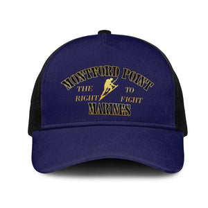 Montford Point Marines Mesh Trucker Cap African American Heroes Navy Blue - African Pride